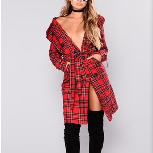 Plaid coat dress